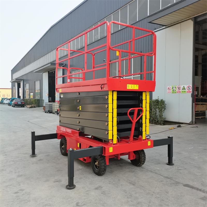 Lifft Siswrn Towable gyda Outriggers